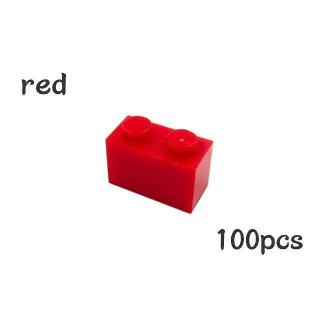 100 шт. DIY 3004 Толстые Строительные Блоки Фигурки из Частиц 1x2 Точки Кирпичик Работает С Образовательной Креативной Конструкцией Leduo Детская Игрушка