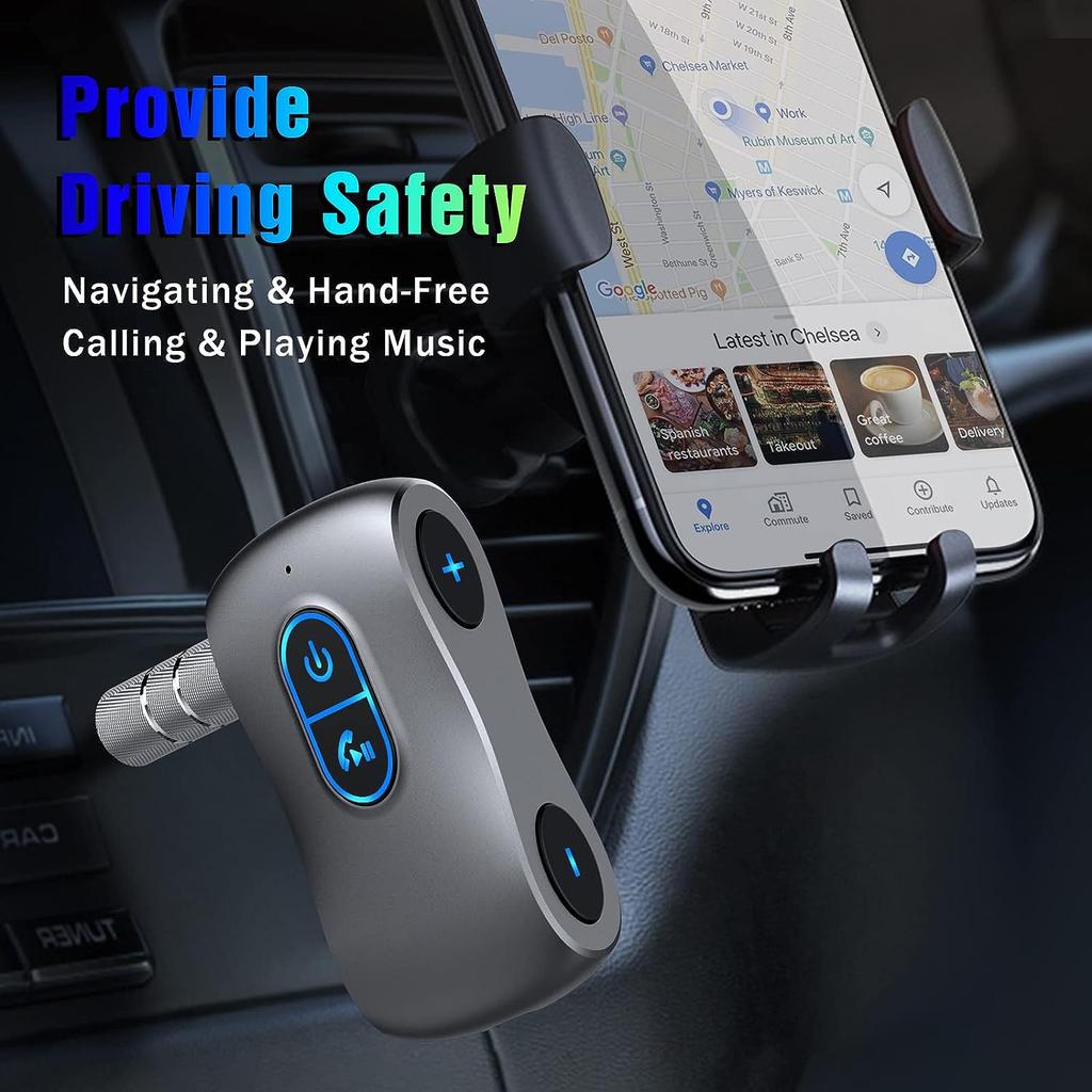 Беспроводной 5.0 Aux Bluetooth-адаптер для автомобиля с громкой связью, поддержка TF-карты, двойное соединение, приемник для автомобиля, наушники и домашние стереосистемы