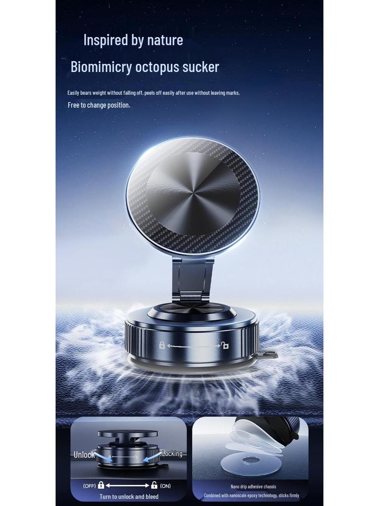 K19 Rotating Magnetic Car Phone Holder with Strong N52 Suction Cup