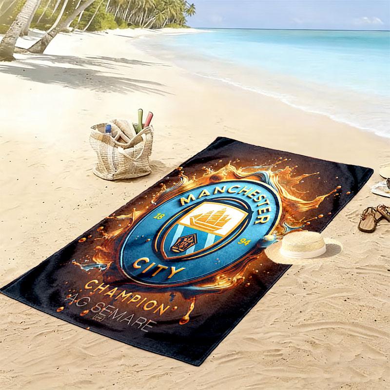 Пляжное полотенце MCFC с принтом 'Passion', Большое, Мягкое, Быстросохнущее, для Пляжа, Кемпинга, Плавания
