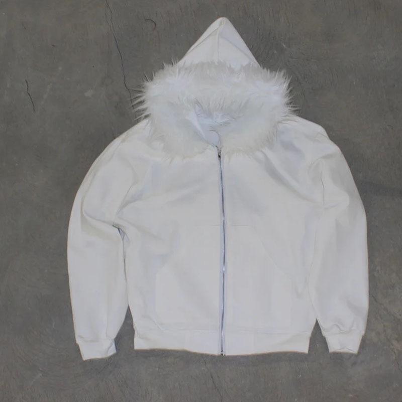 2KWEIRD Харадзюку Y2k Миллениал Хотти Американский Ретро Худи на Молнии с Меховым Воротником Женская Осенне-зимняя Хип-хоп Куртка на Молнии