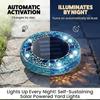 4/2/1PCS Solar Disk Light Waterproof Outdoor Glass Garden Stake Lighting Colorful Decorative Pathway LED Lights Dusk to Dawn