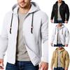 Мужская толстовка с застежкой-молнией, с длинными рукавами, модная повседневная толстовка с застежкой-молнией