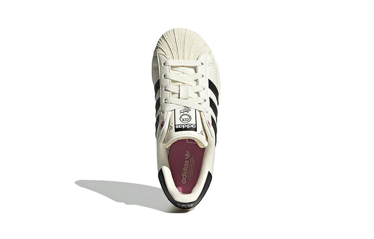 adidas Оригиналы SUPERSTAR C Удобные Износостойкие Низкие Кеды для Скейтборда Бежевые Детские Возраст 3 7 Лет GZ1754