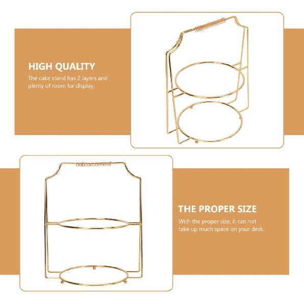 Cabilock Свадебный декор Подставка для тарелок для сервировки еды Двухъярусная подставка-держатель для десертов, кексов, фруктов Круглая тарелка Подставка для демонстрации блюд для дома, магазина, кухни