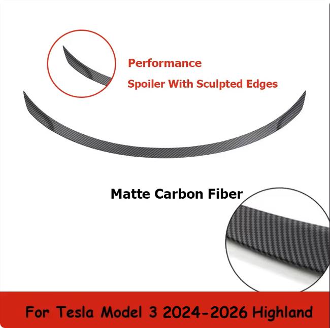 Car ABS Spoiler For Tesla New Model 3 2024-2026 Highland Original High-performance Model Y Juniper Carbon Fiber Accessories