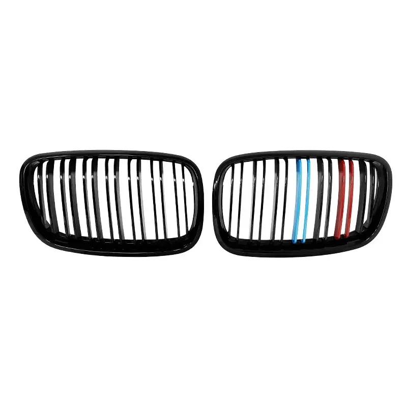 For BMW X5 X6 E70 E71 2007-2013 Front Bumper Kidney Racing Grille Glossy Black Car Double Slat Grill