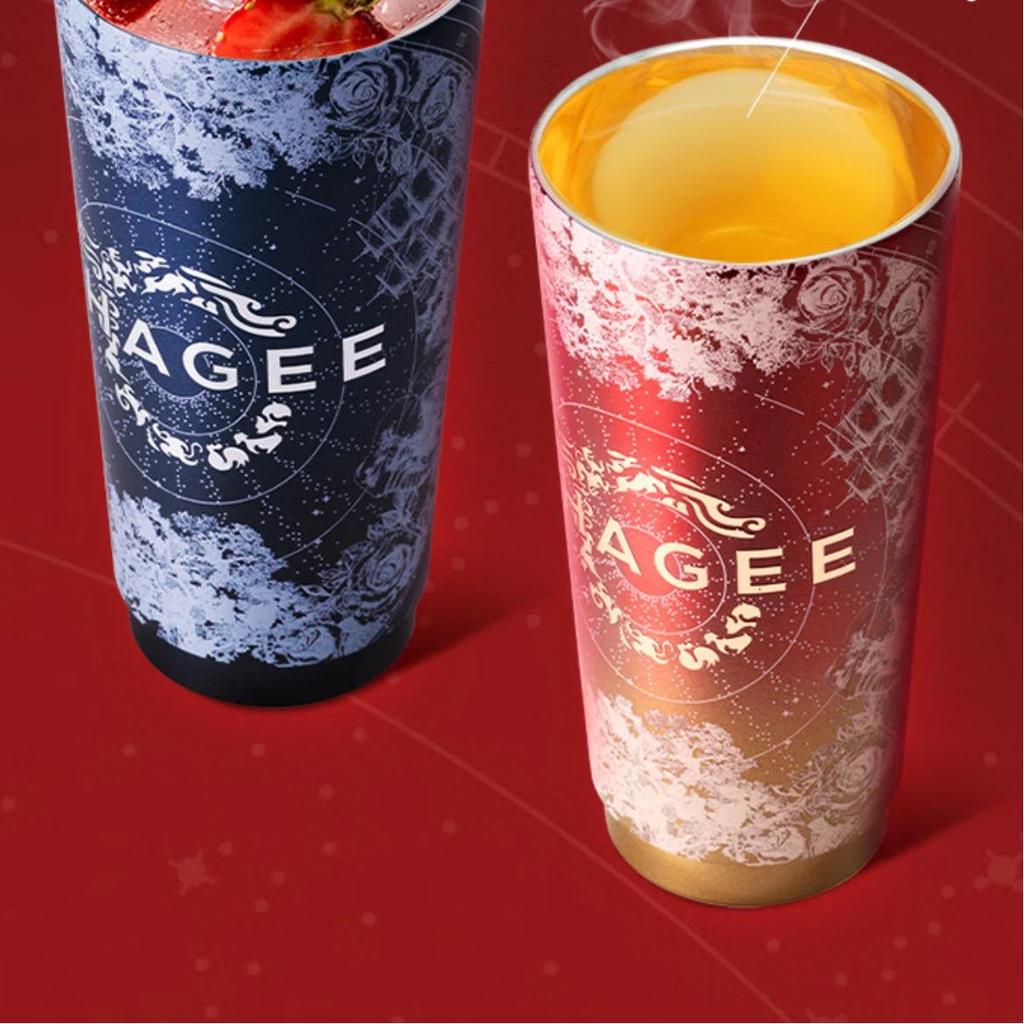 CHAGEE Insulated Mug, 316 Stainless Steel, Locking Lid Coffee Cup, Tea Pot, Cup for Women, Starry Red