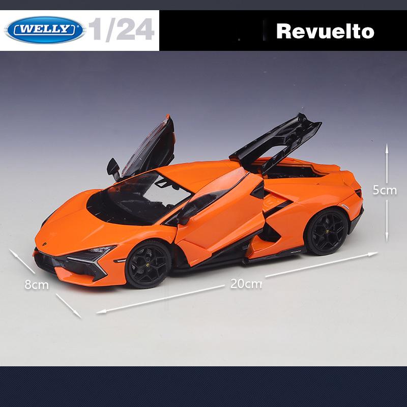 Welly 1/24 Lamborghini Revuelto Модель спортивного автомобиля из сплава Литые металлические гоночные автомобили Модель автомобиля Симуляция Коллекция Детские подарки