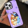 Мультяшная собака B-Blueys Чехол для телефона для iPhone 16 15 14 13 12 11 Pro Max Матовый противоударный задний чехол Защита от падения Матовая крышка