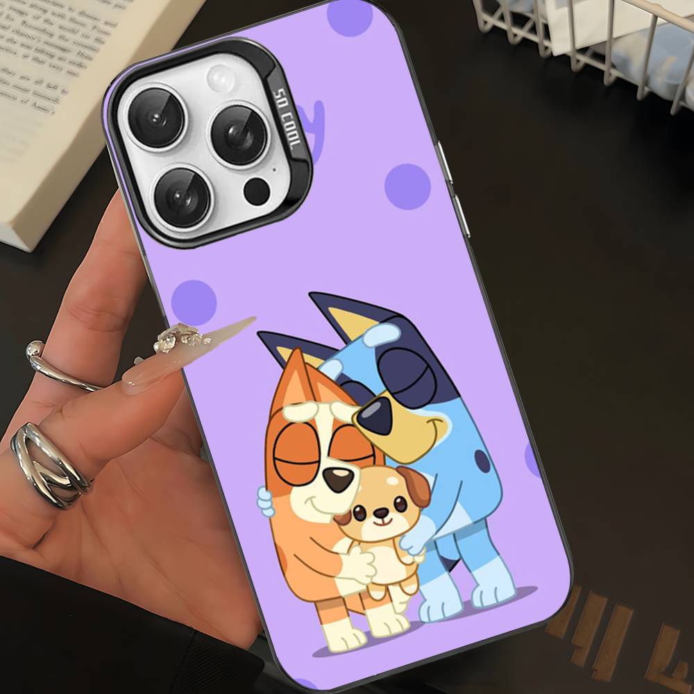Мультяшная собака B-Blueys Чехол для телефона для iPhone 16 15 14 13 12 11 Pro Max Матовый противоударный задний чехол Защита от падения Матовая крышка