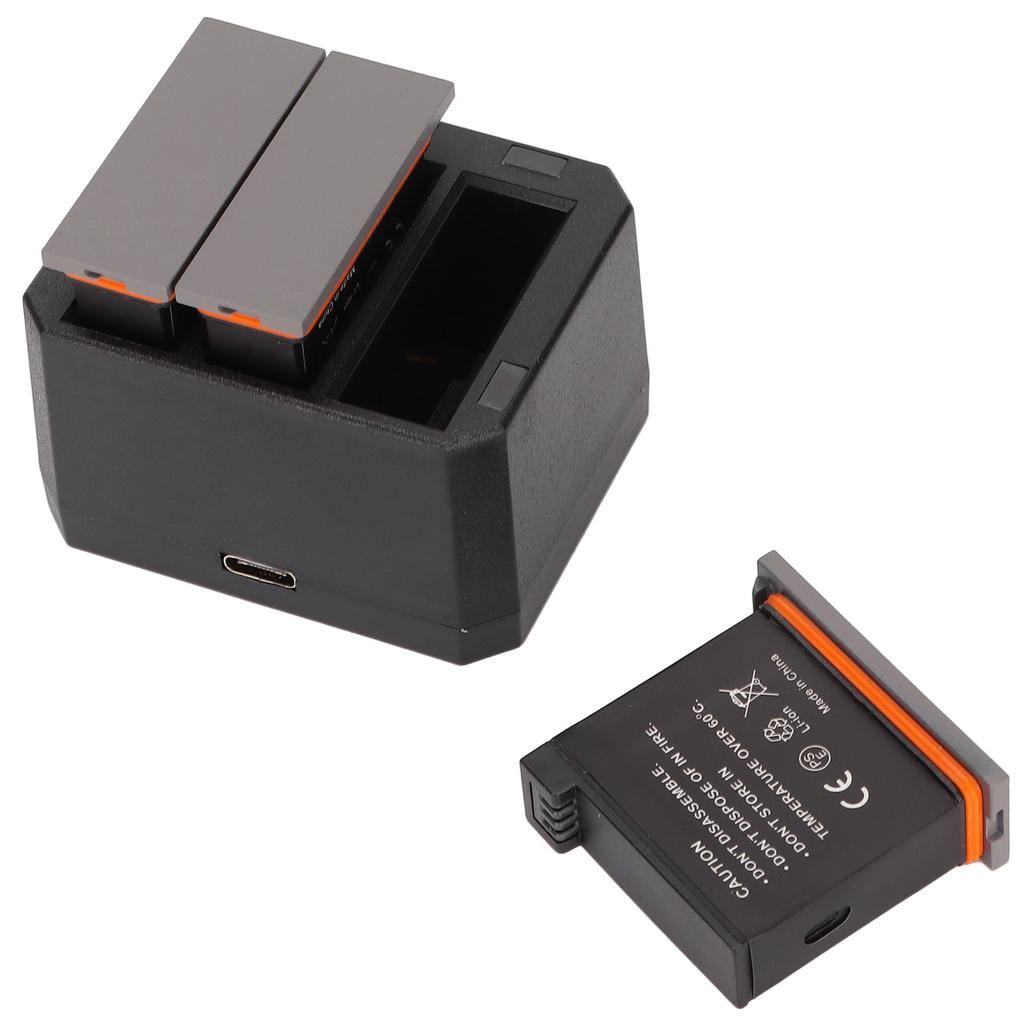 Battery Charger Kit for DJI OSMO Action Camera 3 Pack 1300mAh Batteries and 3 Channel Charger with LED Indicator