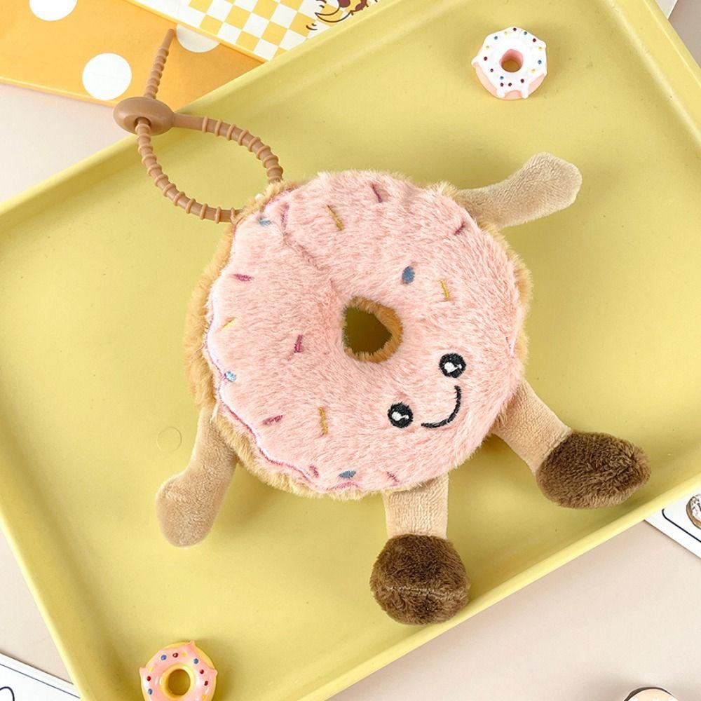 Fashion Cartoon Simulation Donut Plush Pendant Plush Doughnut Donut Plush Key Rings Soft Cute Donut Plush Keychain Gifts