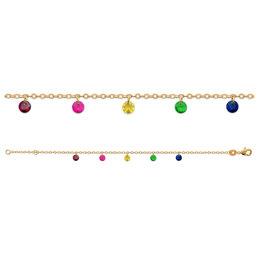 Les Trésors De Lily [R4115] - Gold Plated Bracelet 'Sissi' Multicoloured Gold - 4 Mm