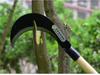 Large Outdoor Manganese Steel Weed Scythe - Long Handle Sickle for Grass Cutting and Corn Harvesting