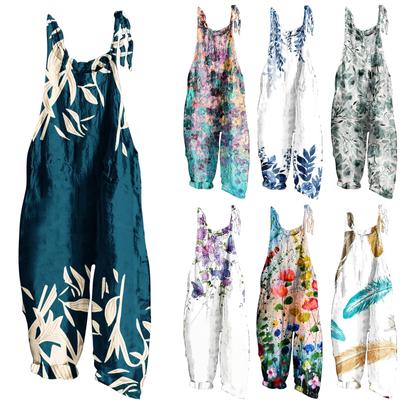 Женский модный милый маленький свежий винтажный повседневный комбинезон на бретельках с принтом