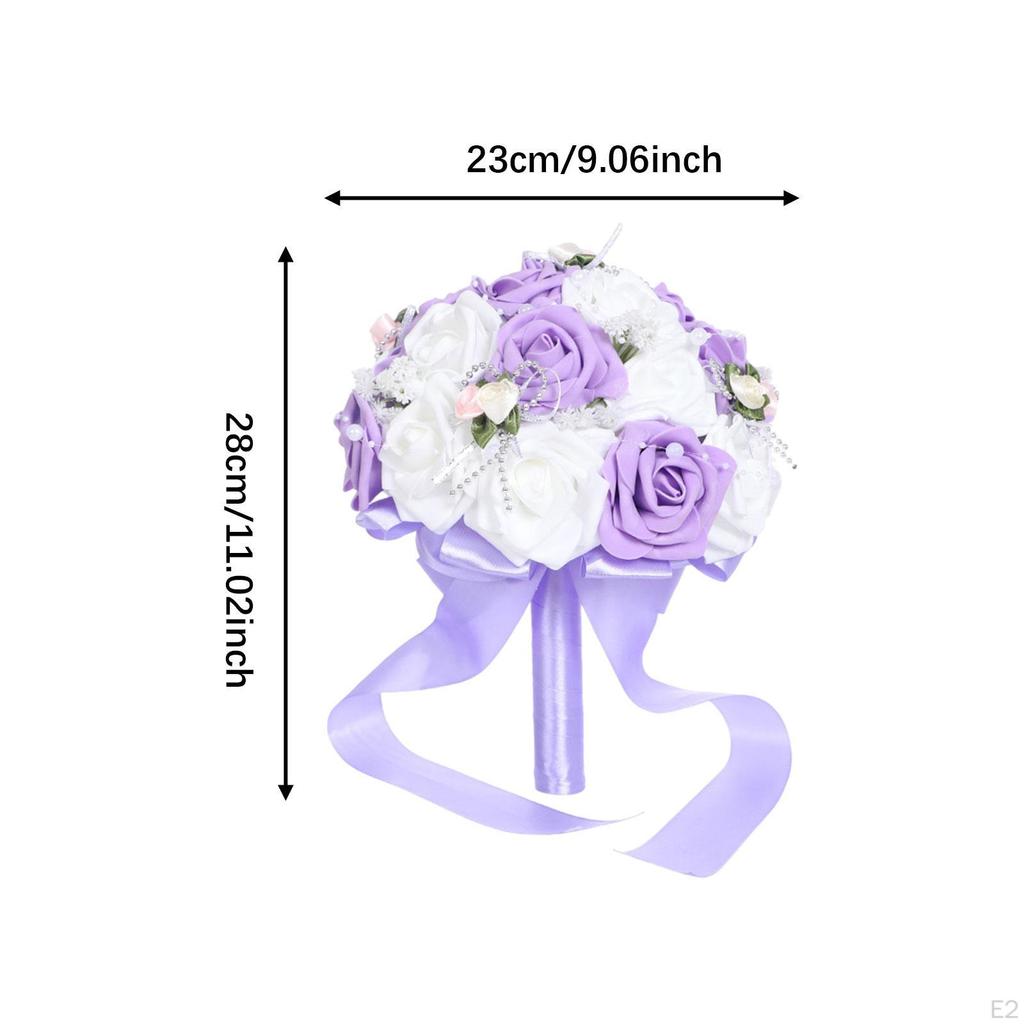 Bridal Toss Bouquet with Artificial Rose Flower for Centerpieces And Ceremony