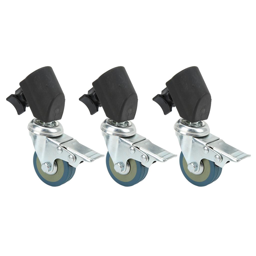 3pcs 22mm Swivel Caster Wheels Set for Photography Light Stand Studio Photo Video Shooting Locking Caster Set with Brake
