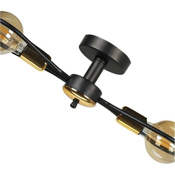 Современная черная люстра с 2 головками