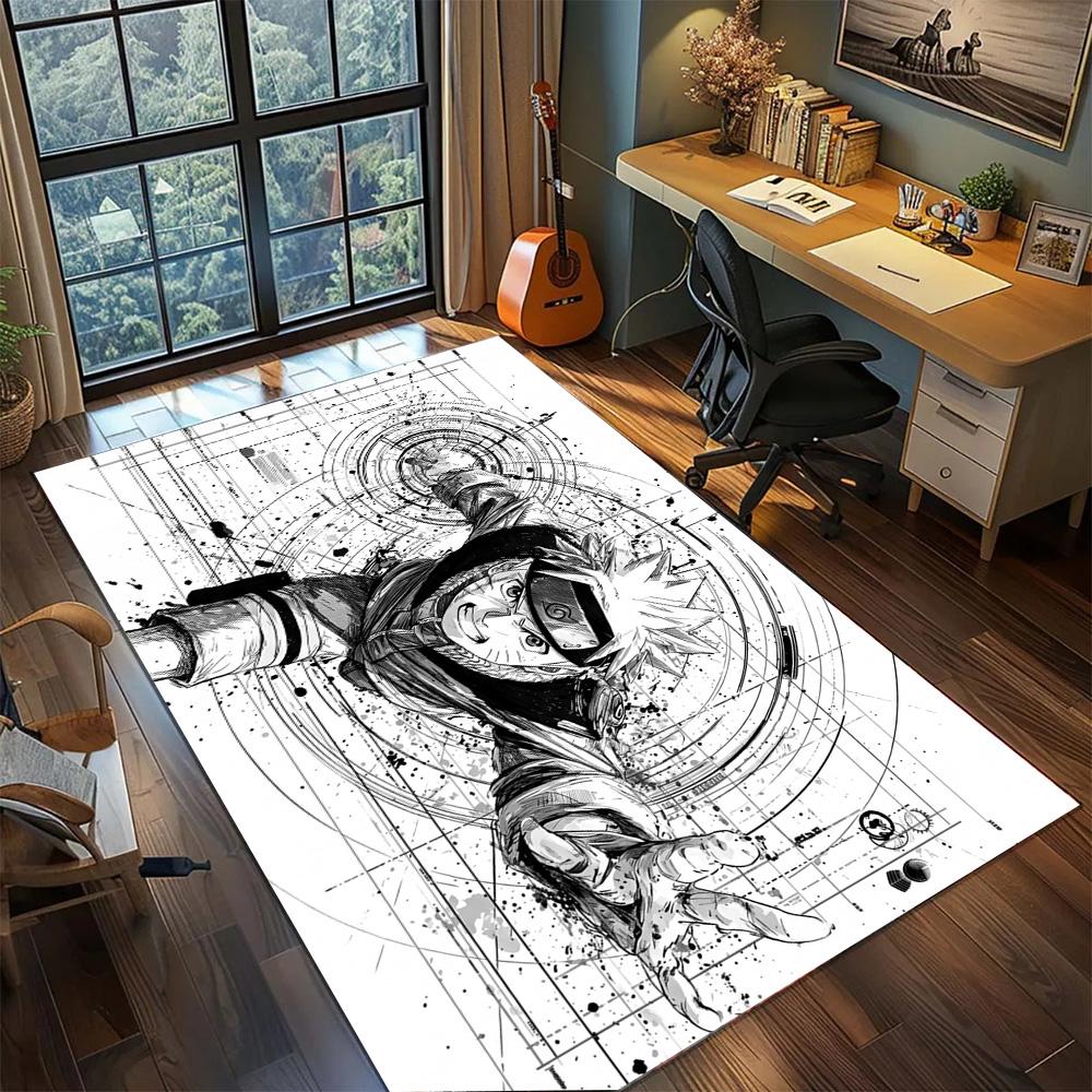 Naruto Indoor Carpet Large Area Rugs Non Slip Washable Floor Mat for Gamer Room Decoration