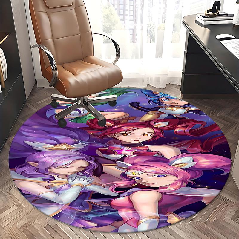 Fantasy Heroes,Anime Characters Chair mat Round Rug Office carpet, Non slip, Suitable for Living Rooms, Bedrooms Decor 1205544a