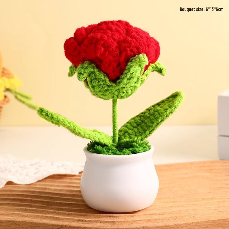 Handmade Sunflower Desk Decoration - Woven Bouquet Gift for Students & Girls