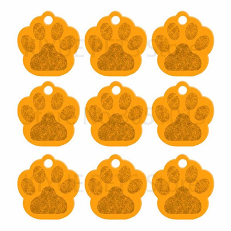 100 шт. Бирка для питомца с лапой, ID-бирка для собаки, с гравировкой на заказ, Именная табличка, Телефон, ID-бирки для собак, Персонализированный алюминиевый кулон для питомца, Брелок