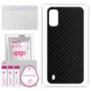 apgo Protective Skin Sticker for the Back Compatible with Tecno Pop 5S, Wrap Film, Foil, Vinyl - Pattern Carbon Black