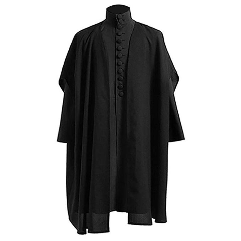 Halloween Cosplay Snape Professor Costume Harry Potter Wizard Robe Men Stage Performance Outfit