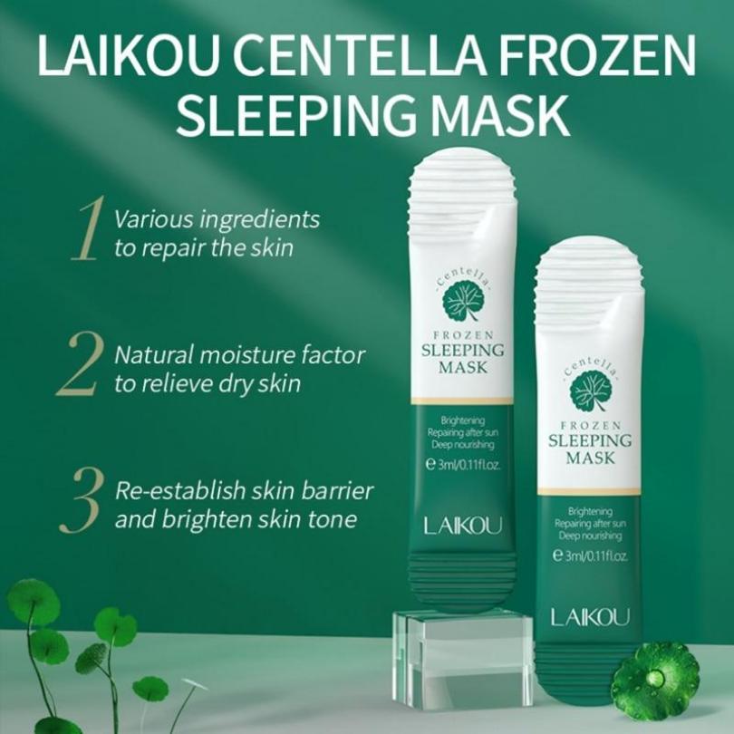 LAIKOU 20 шт. увлажняющая отбеливающая ночная маска для лица с экстрактом центеллы азиатской