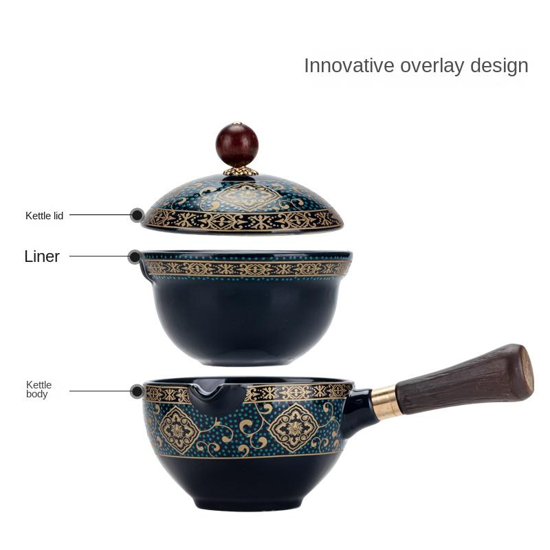 Swing Tea Artifact Lazy Kung Fu Tea Set Portable Xiaoyao Teapot Teaware Kitchen Dining Bar Home Garden