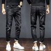 Осень и зима Новые длинные брюки мужские джинсы мужские на флисовой подкладке утолщенные корейский стиль свободные повседневные облегающие обтягивающие эластичные