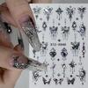 Metallic Black Butterfly Nail Art Stickers 3D Dark Style Charms Sliders DIY Nail Decals Manicure Decoration