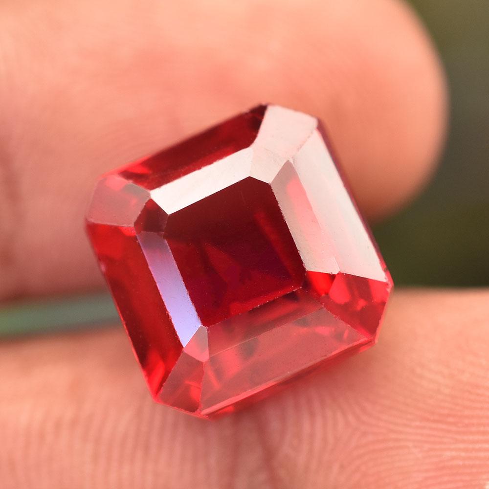 Natural Red Ruby Loose Gemstone 18 ct Square Cut for Wedding for Jewelry Making and Gem Collections