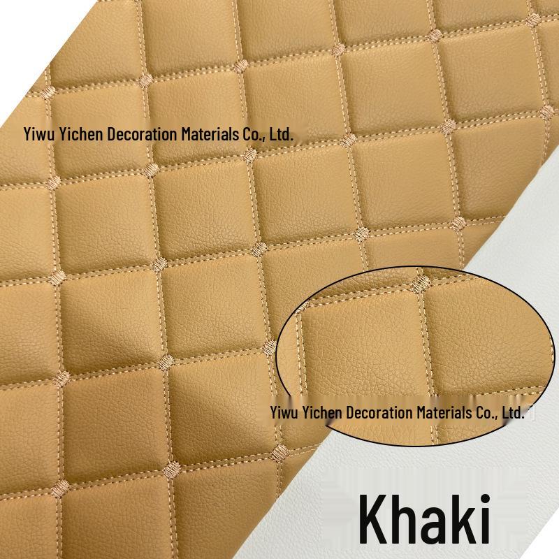 Diamond Lattice Sponge-Backed PVC Leather Fabric for Car Interiors