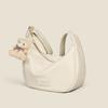 White Large Capacity Commuter Bag for Women 2025 New Soft Leather Sports Style Dumpling Bag French Underarm Bag