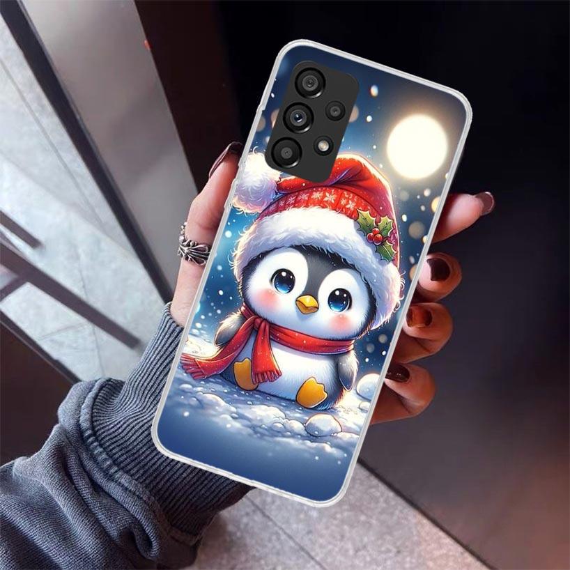 Christmas Penguin Phone Case For Samsung Galaxy A52 A51 A50S A32 A22 A12 A02S A72 A71 A31 A70 A30S Note 20 Ultra 10 Plus S10 Gal