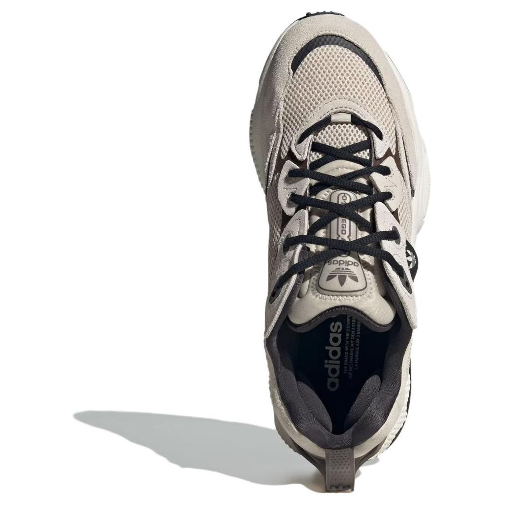 adidas Оригинальные Ozweego Meta Ретро Спортивные Прочные Кроссовки на Низкой Подошве для Папы Унисекс Бежево-Коричневые JR8363