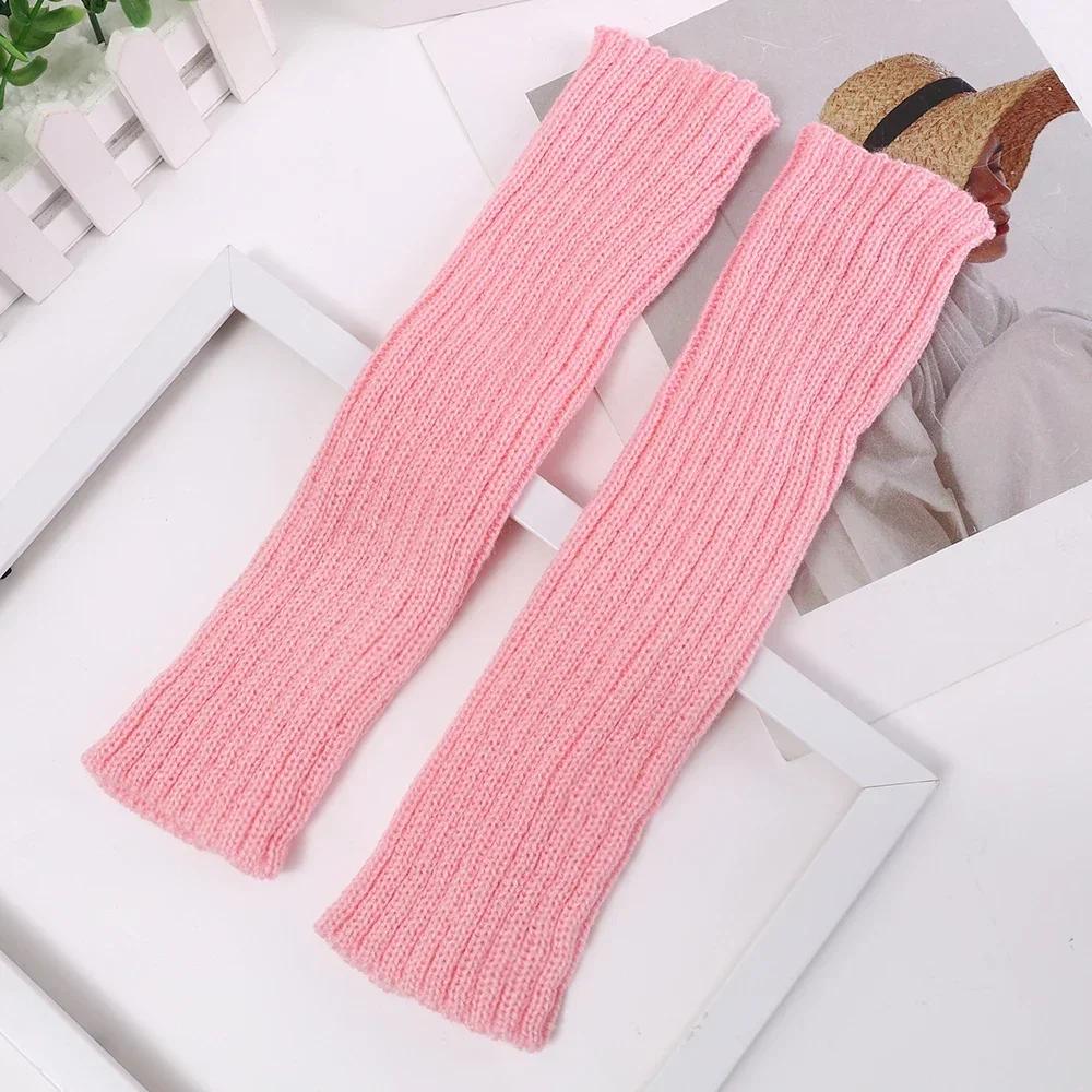 Women Knitted Arm Warmer Long Fingerless Gloves Mitten Winter Solid Arm Sleeve Fashion Casual Soft Girls Clothes Punk Gloves