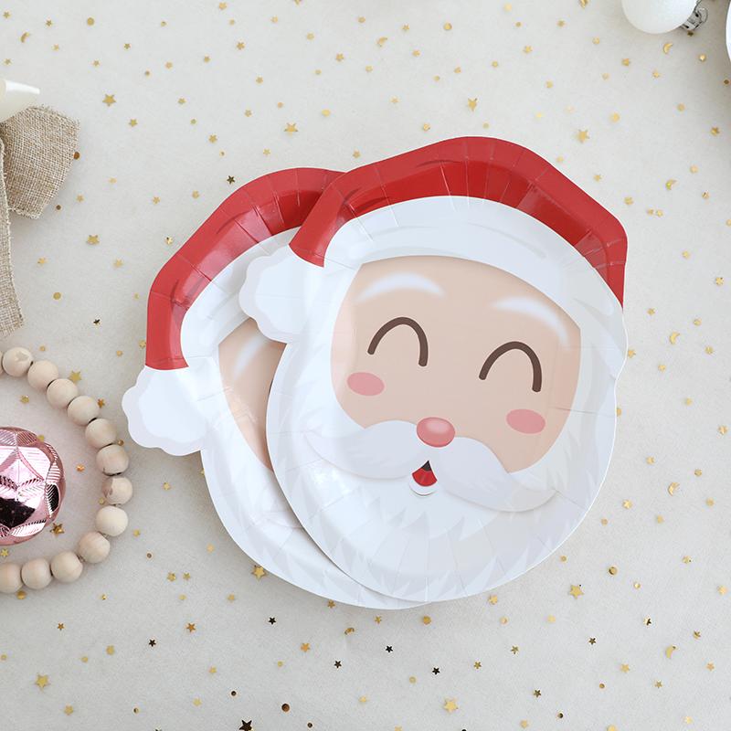 10pcs Cartoon Christmas Plate and Tableware Christmas Party Decoration Christmas Alien Plate