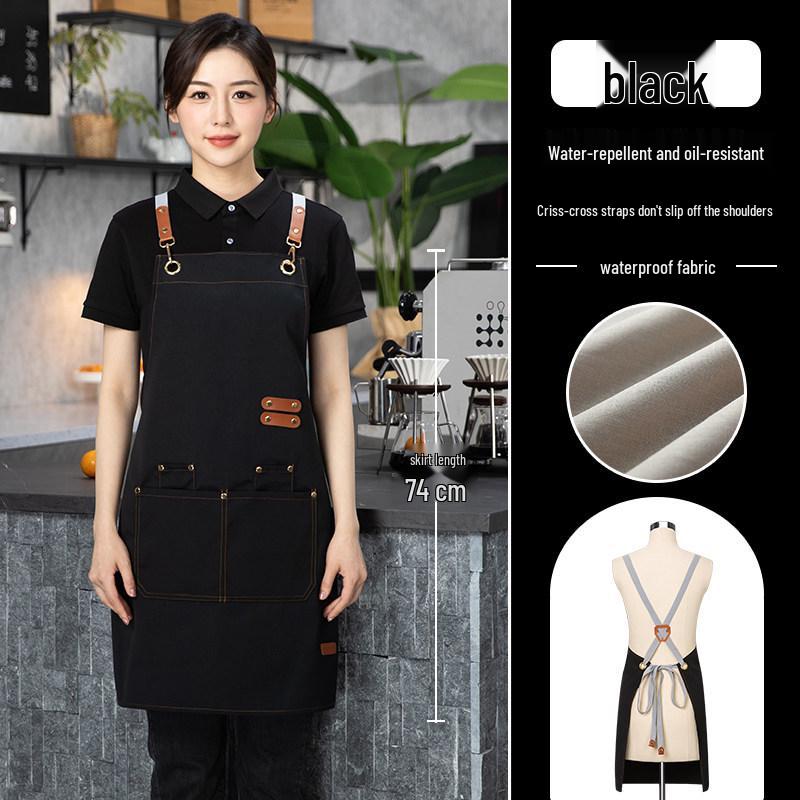 Водонепроницаемый фартук для молодого официанта с логотипом для ресторана молочного чая
