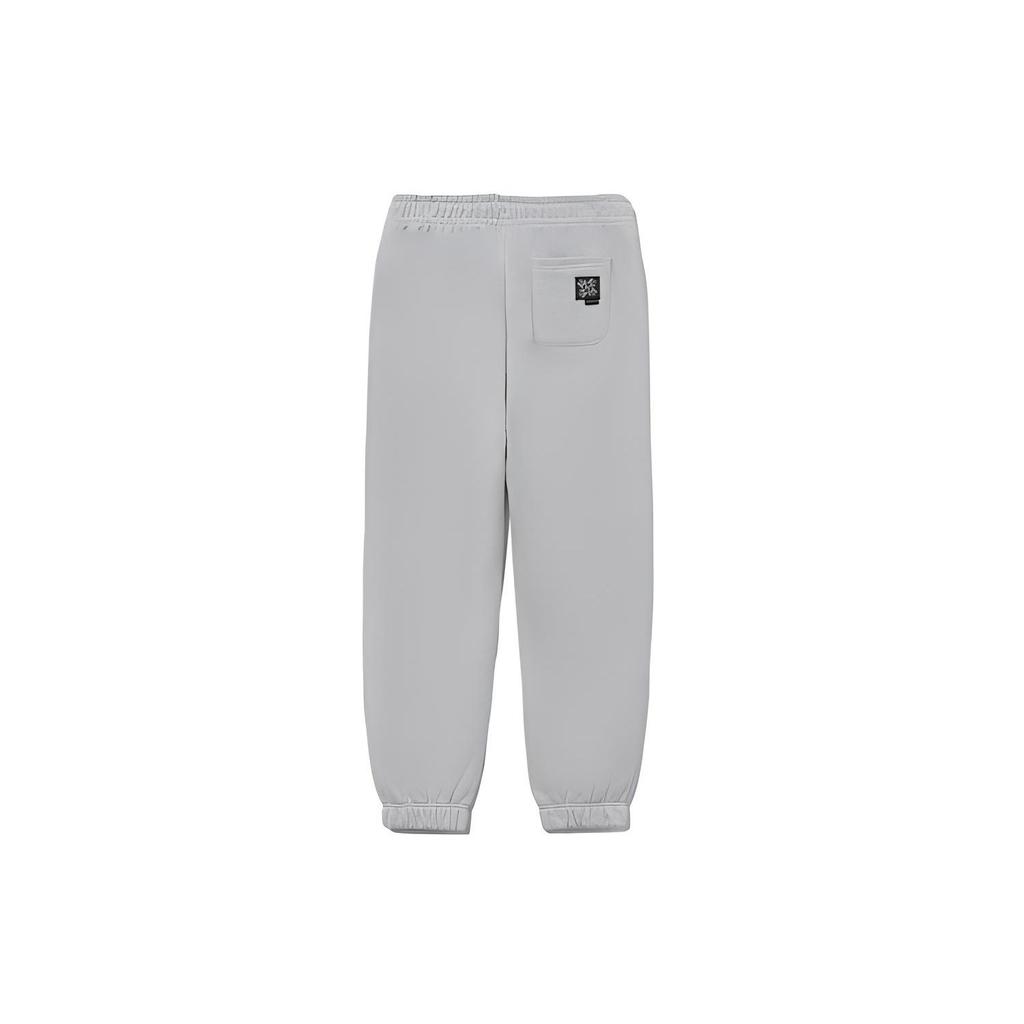 Li Ning Badfive Длинные теплые свободные трикотажные спортивные брюки с манжетами мужские низы серые AKLRF27-4