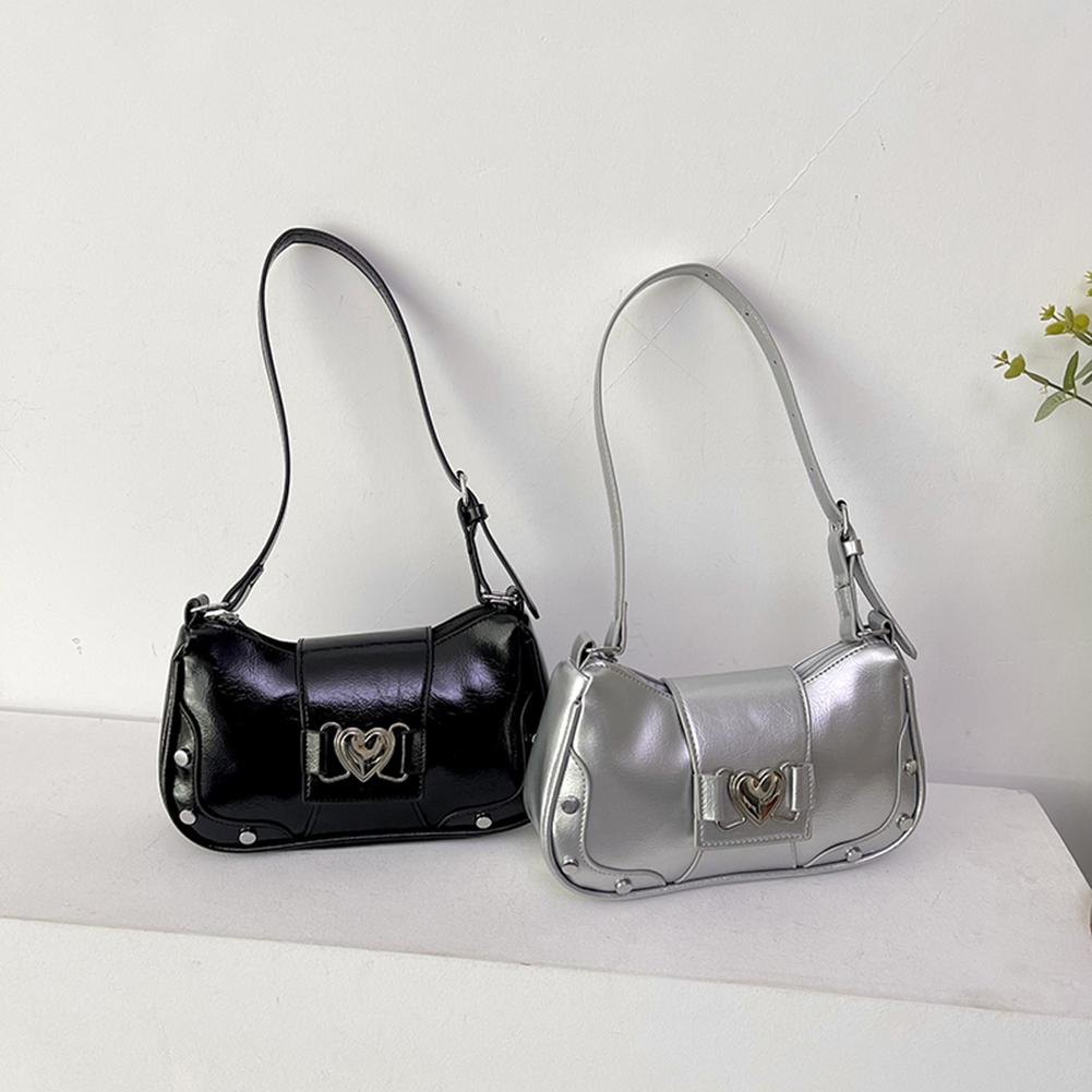 Модная сумка-слинг из ПУ кожи, большая вместимость, женская стильная сумка подмышку, регулируемый ремешок, Y2K, однотонная сумка-мессенджер