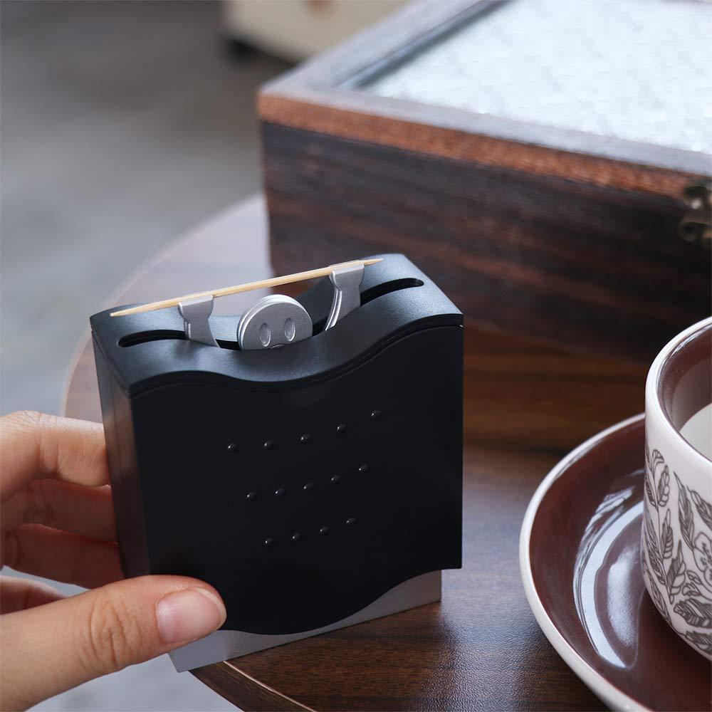 Semi-automatic Toothpick Holder Black Toothpick Box Hercules Toothpicks Dispenser  Living Room