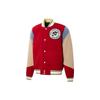 Color Block Vintage Reversible Snap Button Warm Baseball Jacket Men Jackets Red 532082-01