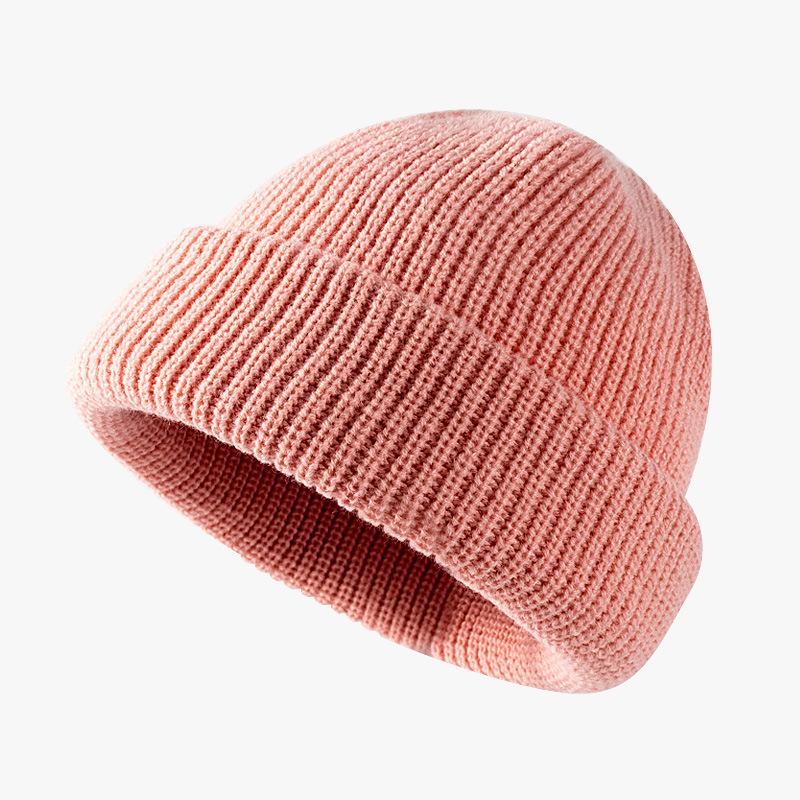 Winter Acrylic Warm Bean Hat Cute and Versatile Light Plate Wool Cold Proof Flip Knit Hat