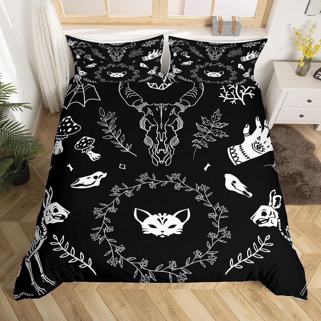 Комплект пододеяльника с черепом овцы размера кинг, квин, перья, ловец снов, постельное белье, микрофибра, фиолетовый, морские волны, лодка, чехол для одеяла