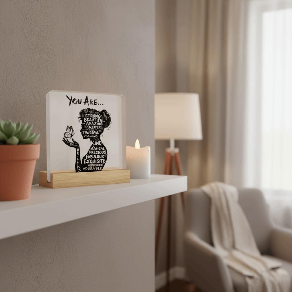 Clear Inspirational Plaque Acrylic Gifts for Mum Desktop Decoration Gift