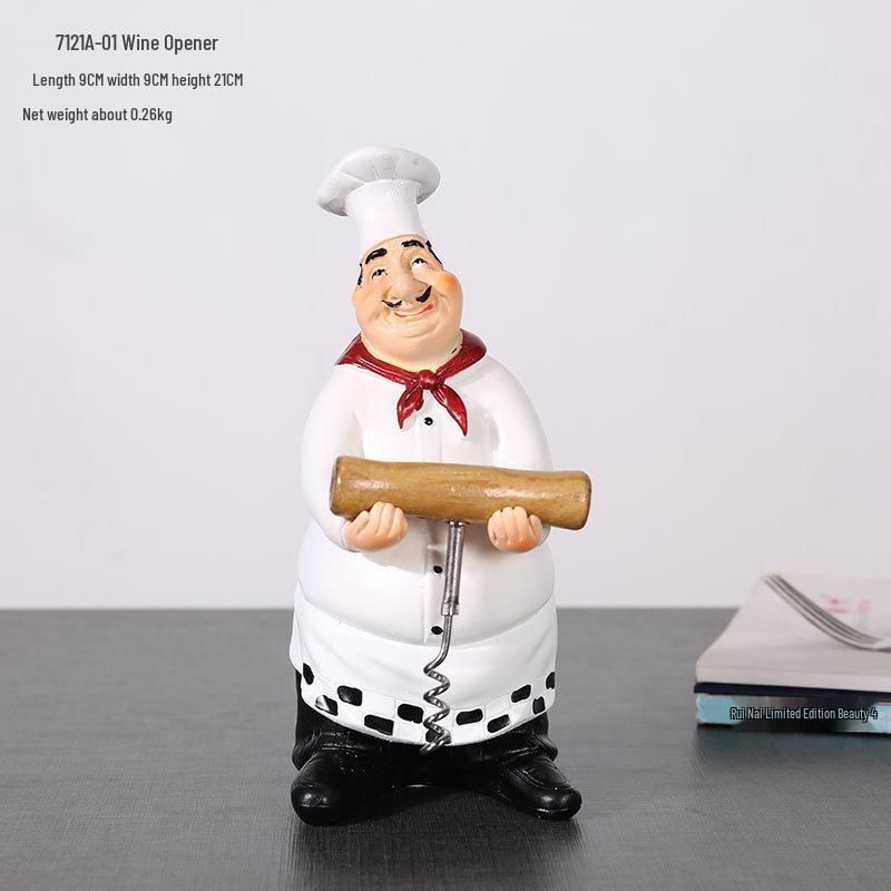 European Chef Figurine - Decorative Ornament for Home, Cafe, Cake Shop, or Living Room