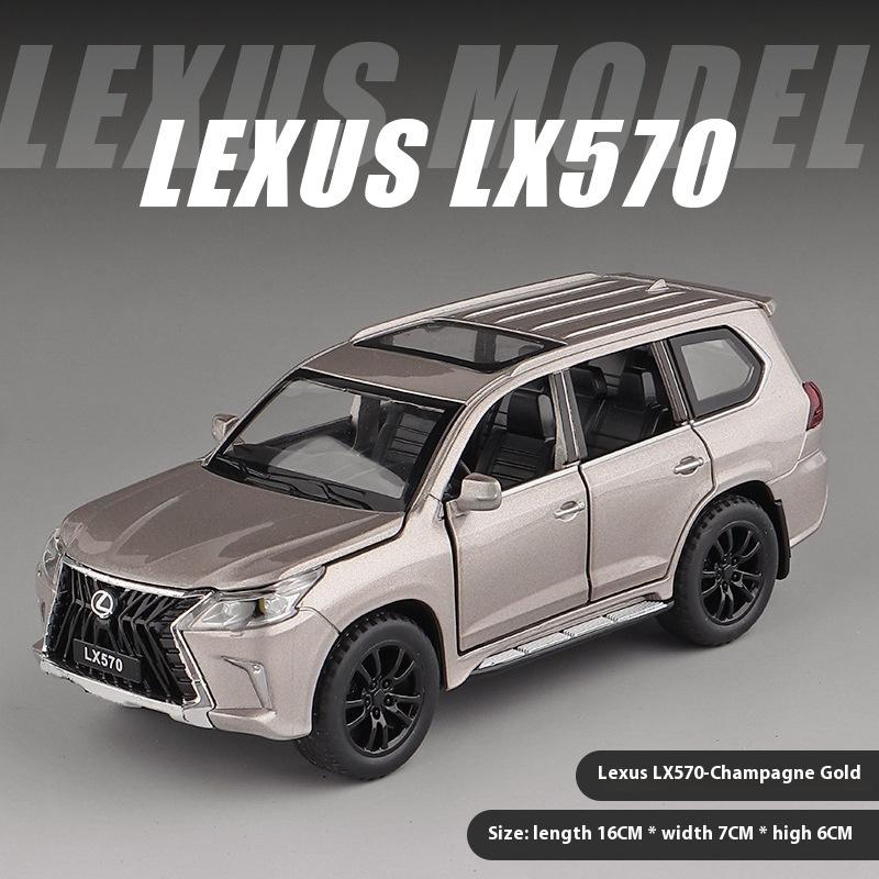 PHL1  1:32 LEXUS LX570 SUV Alloy Off Road Diecast Metal Model Sound & Light Toy Home Decoration Trendy Ornaments Children Toy Present